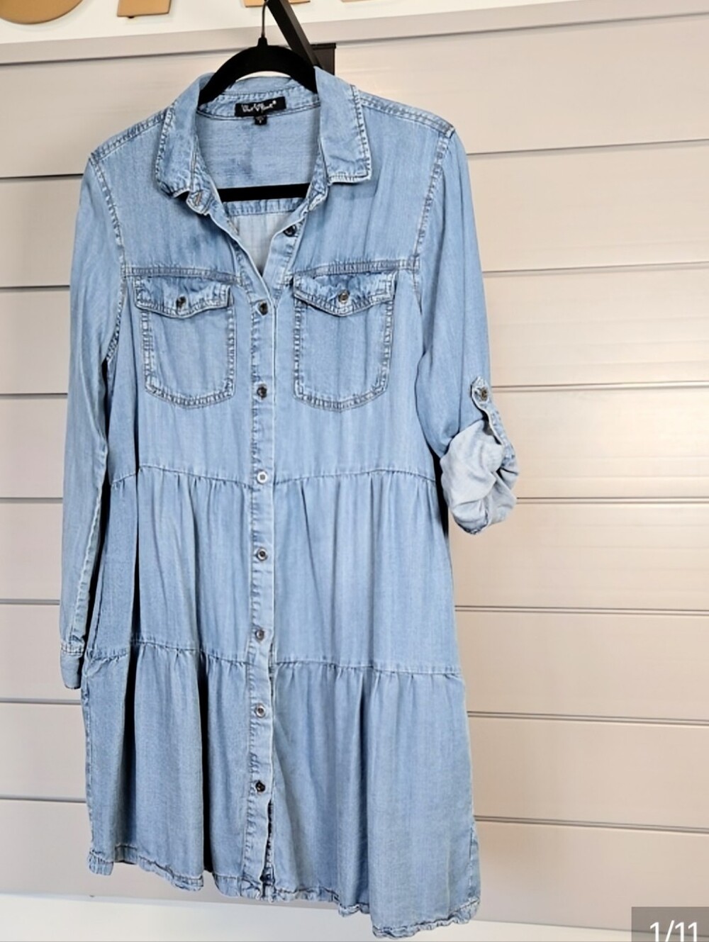 Velvet Heart Light Blue Denim Shirt Dress